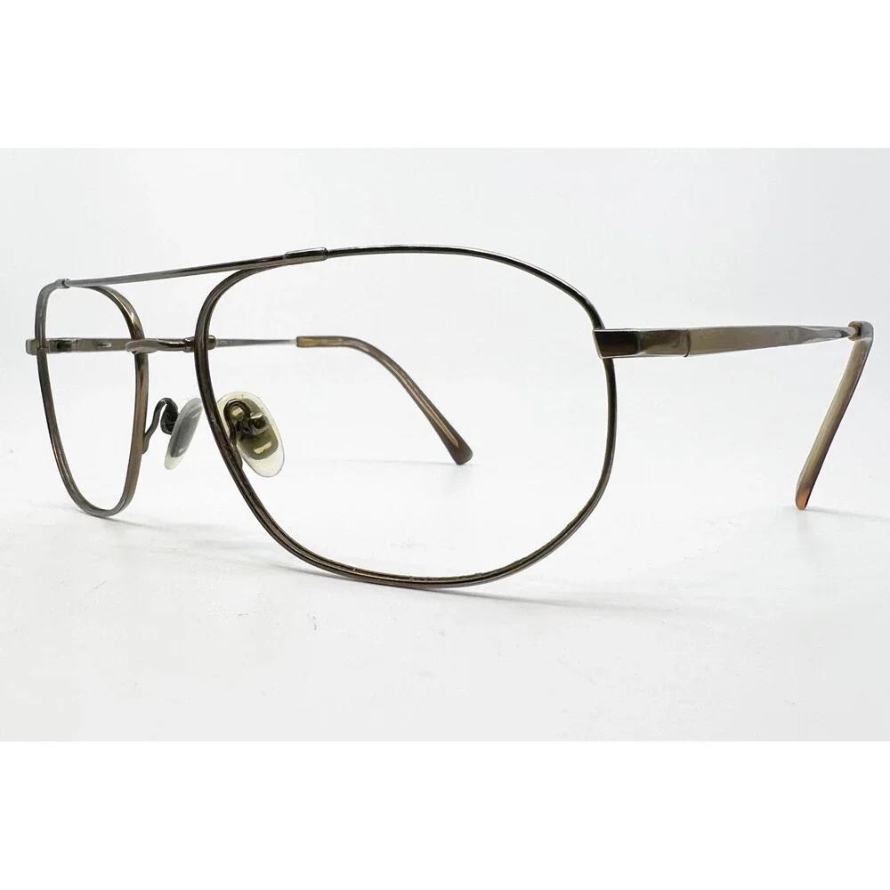 Hilco Eyeglass Frames Mens Gold Aviator Z87-2 Safety SG 601 145 52mm